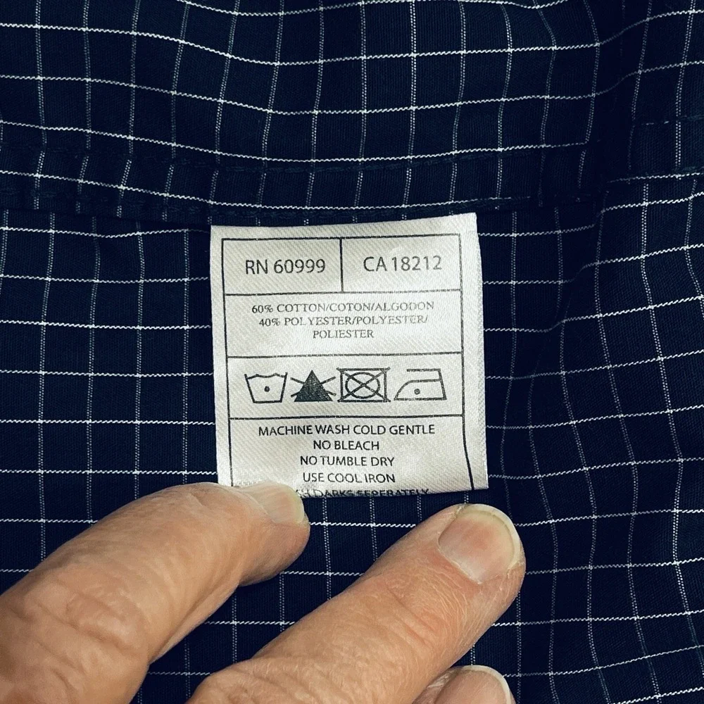 NFL Super Bowl XLVII ANTIGUA Esteem Dress Shirt Men's XL Navy Check Button‎ Down